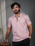 Man wearing Pink Polo T-Shirt